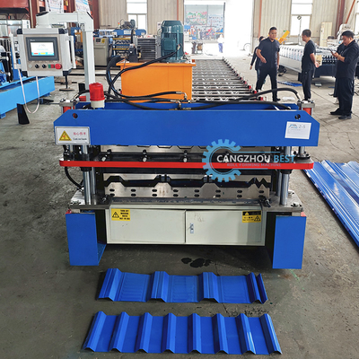PPGI 原材料と高速な生産速度のための2つのプロファイルを1つのロールで形成するマシン